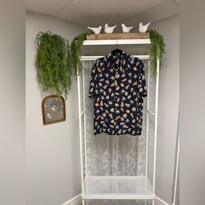 Vintage Seashell Hawaiian Button Down Shirt | Tulliano 100% Silk | Size Large